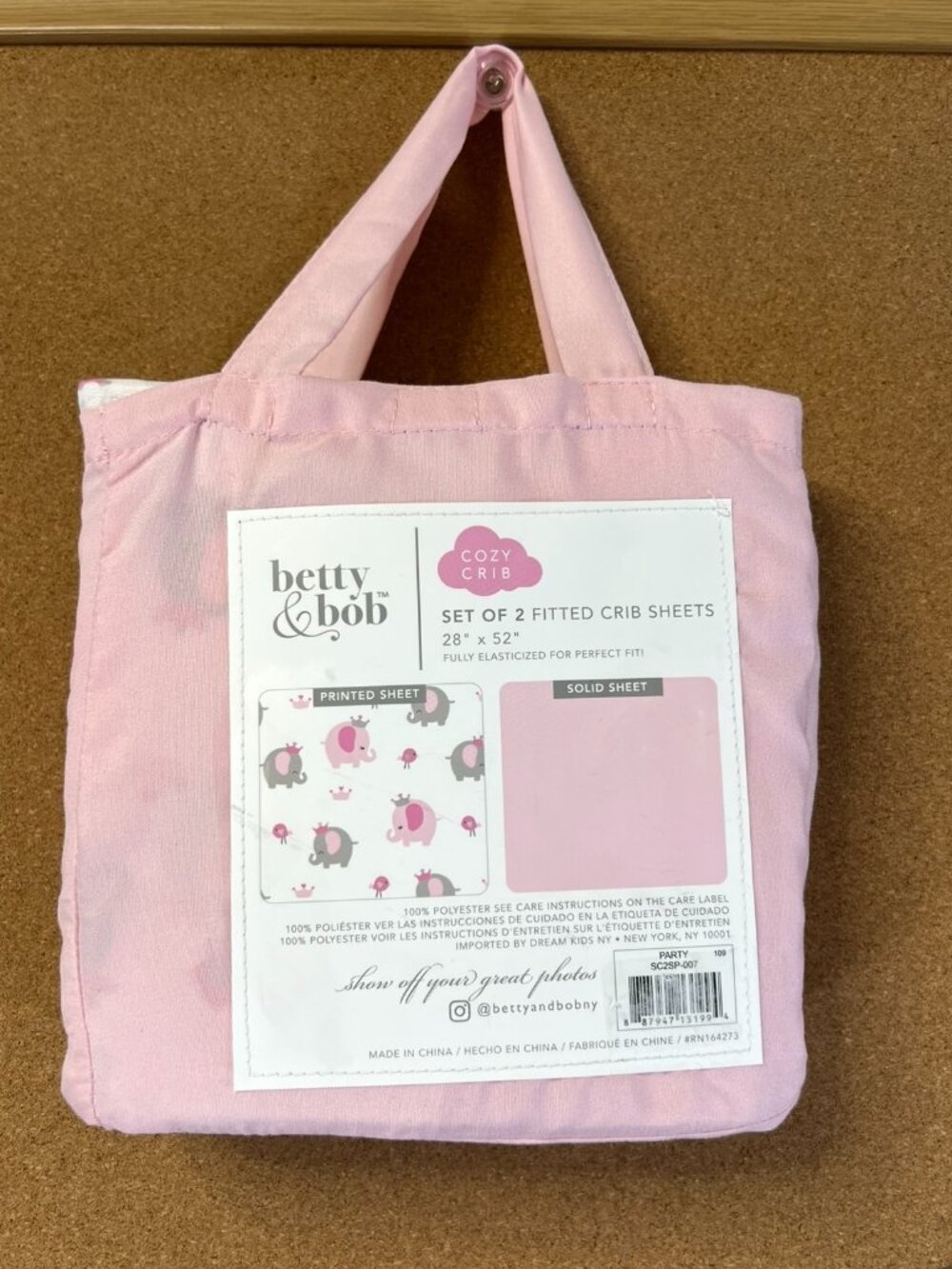 Betty & Bob 2Pc Fitted Crib Sheets Girls